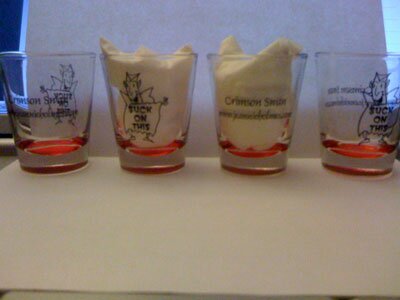 Set of 4 Limited Edition Crimson Swan Shot Glasses
